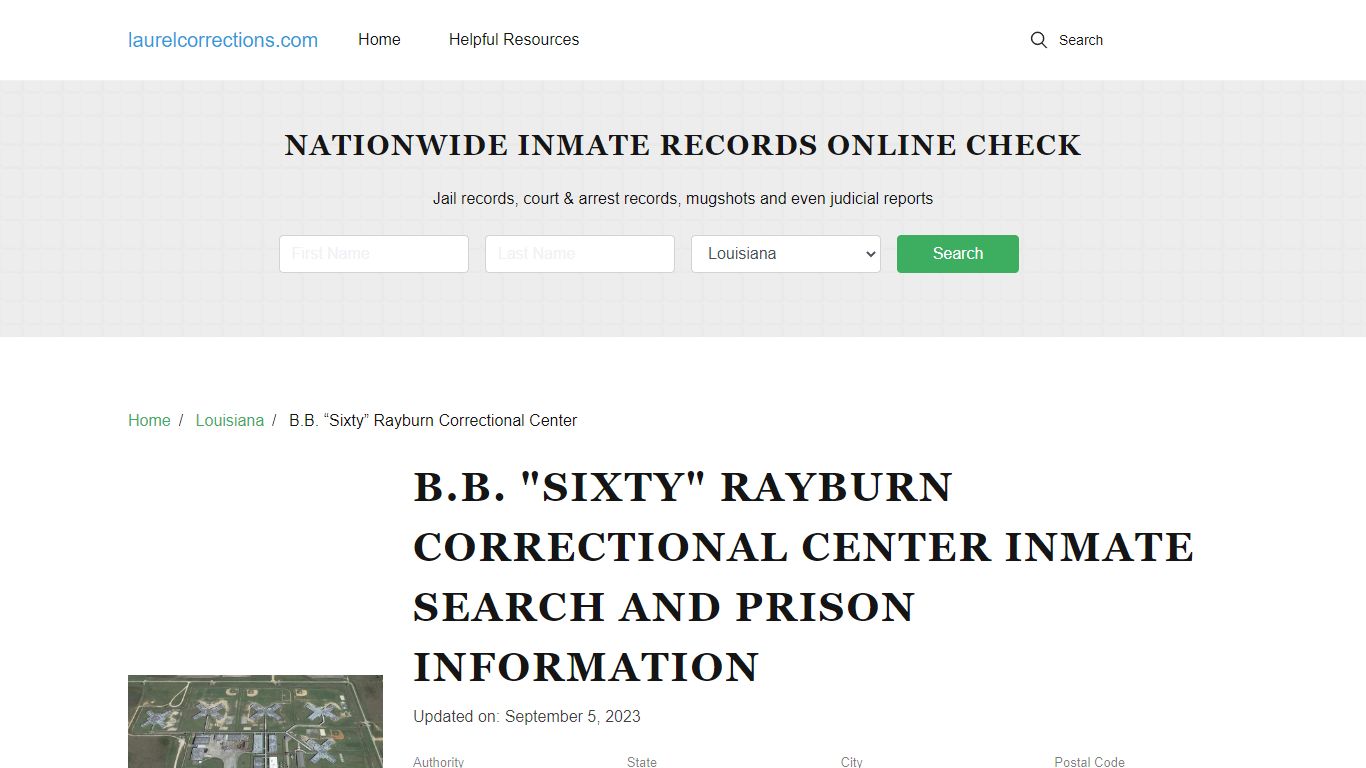 B.B. "Sixty" Rayburn Correctional Center Inmate Search, Visitation ...